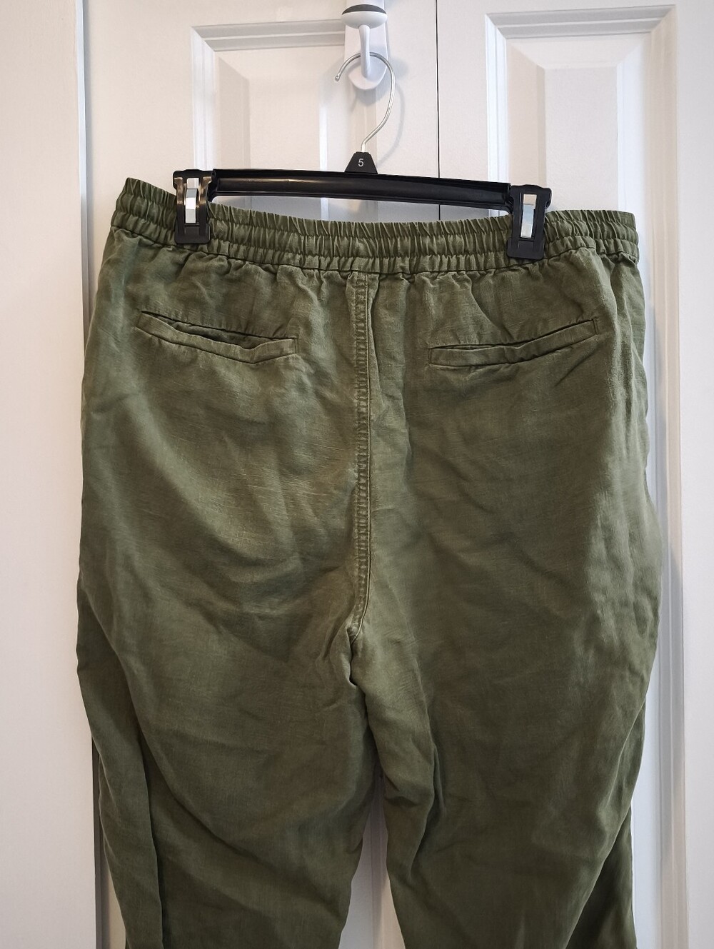 J Crew Point Sur Linen Olive Green Drawstring Waist Pants - Picture 6 of 8